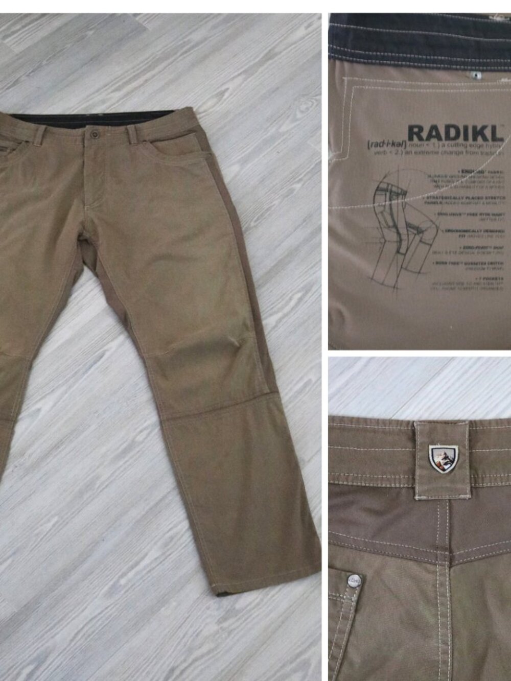 KUHLRADIKL Performance Hiking Pants Men's 36 x 30 Tan Outdoors Utility